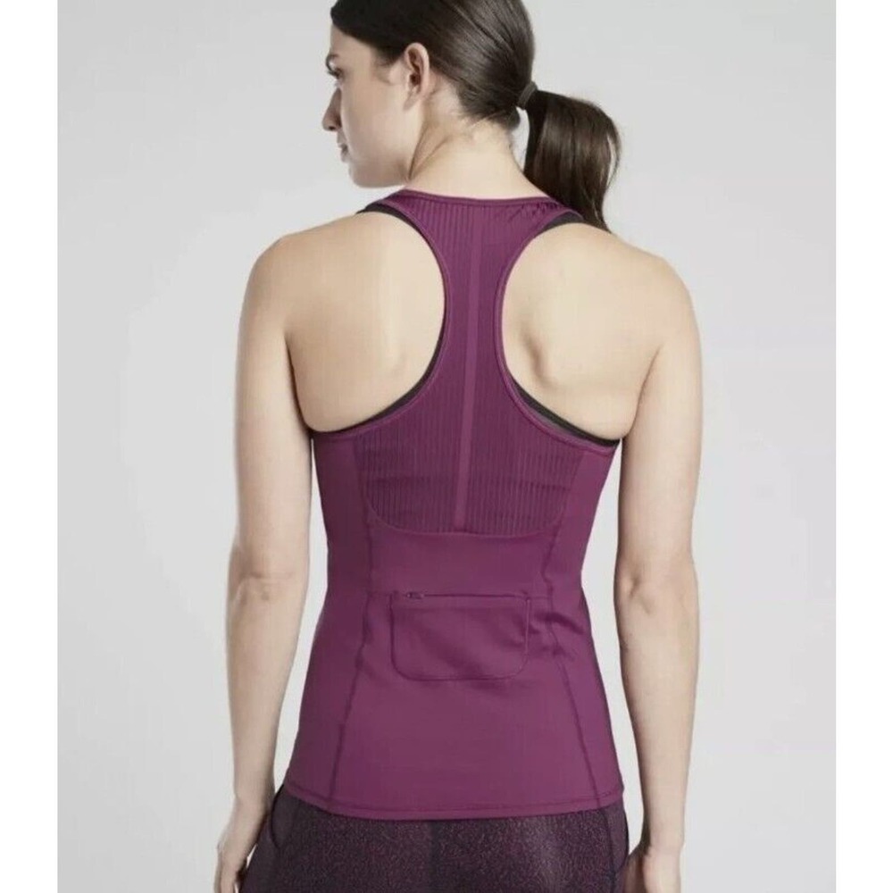ATHLETA Vitality Rib Tank Top Size S Small Plum Sleek MSRP $59